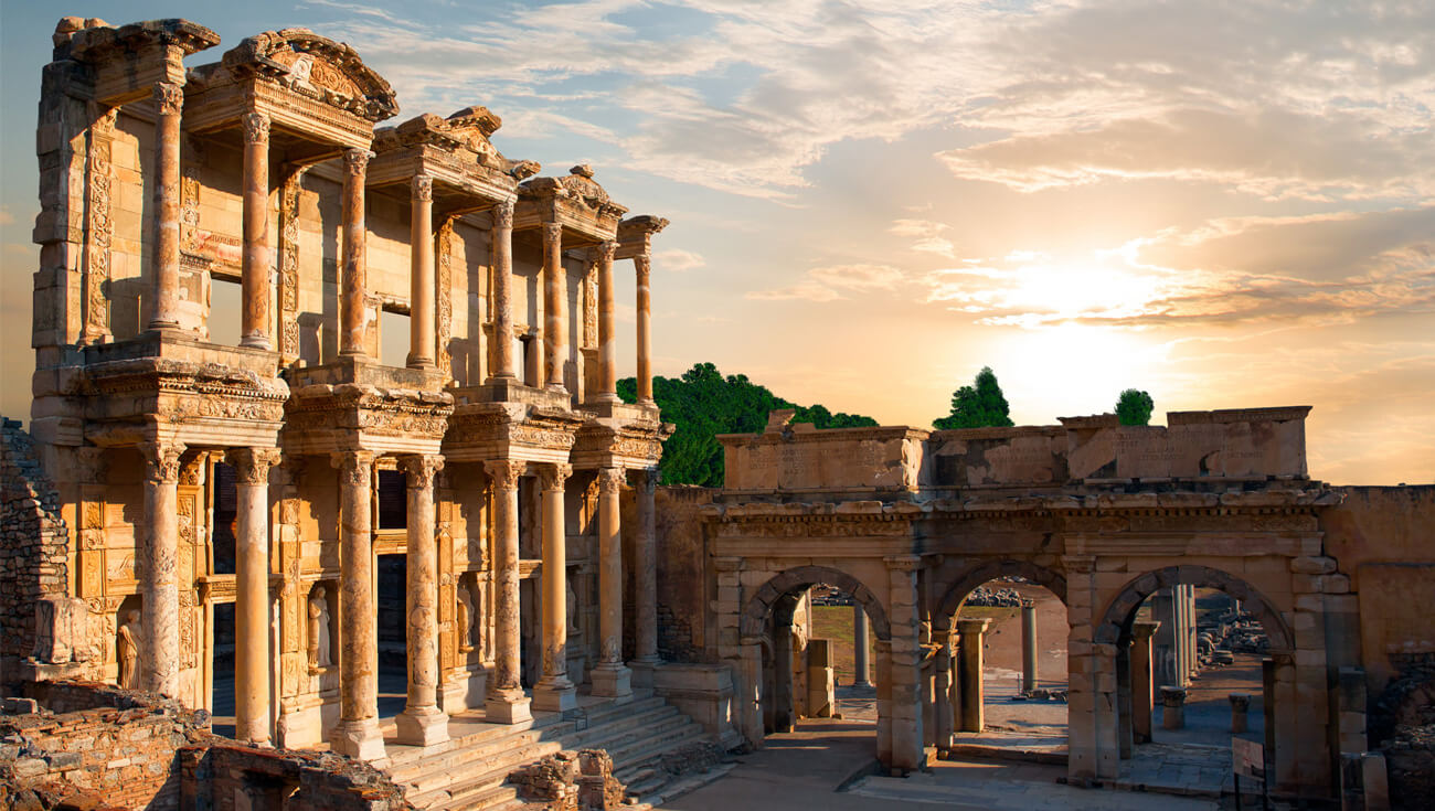 Local familiarity and historical care meet in the landscape of Ephesus.